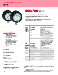 Thumbnail of document Data Sheet - 600/700 Process Dry & Liquid Filled Press. Gauges